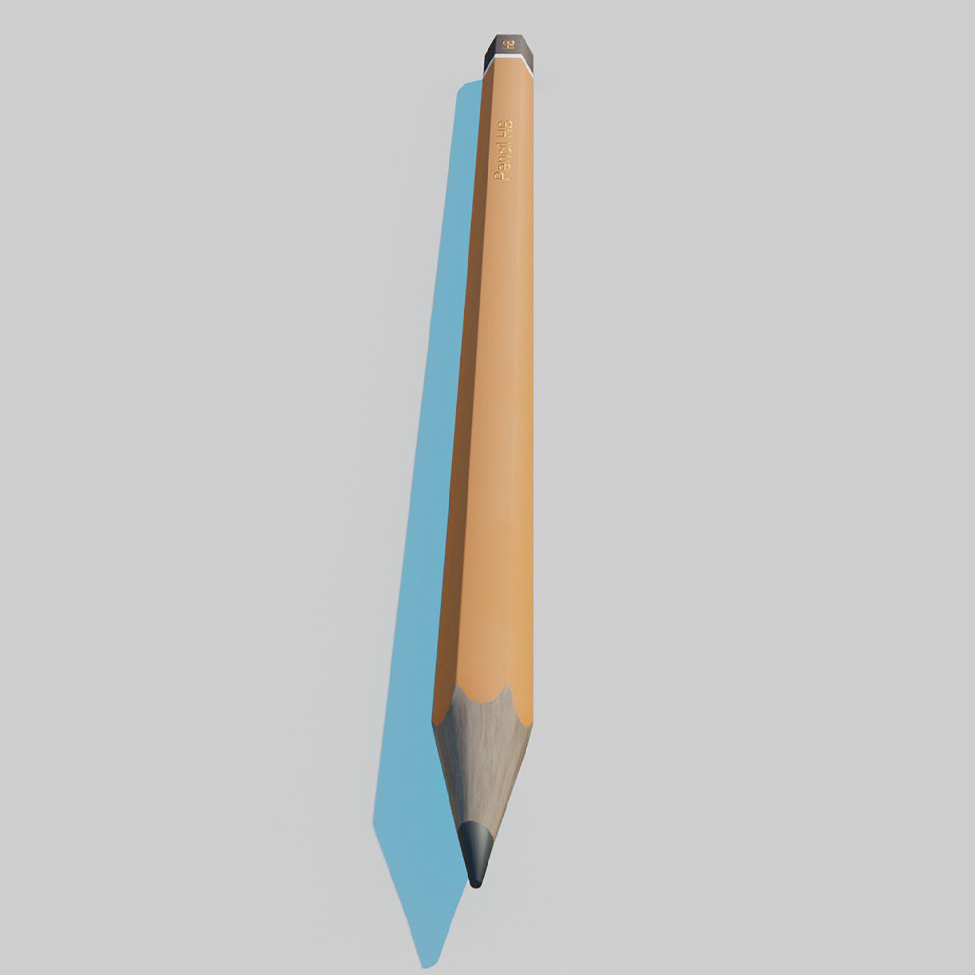 Pencil HB Low-poly 3D model_1