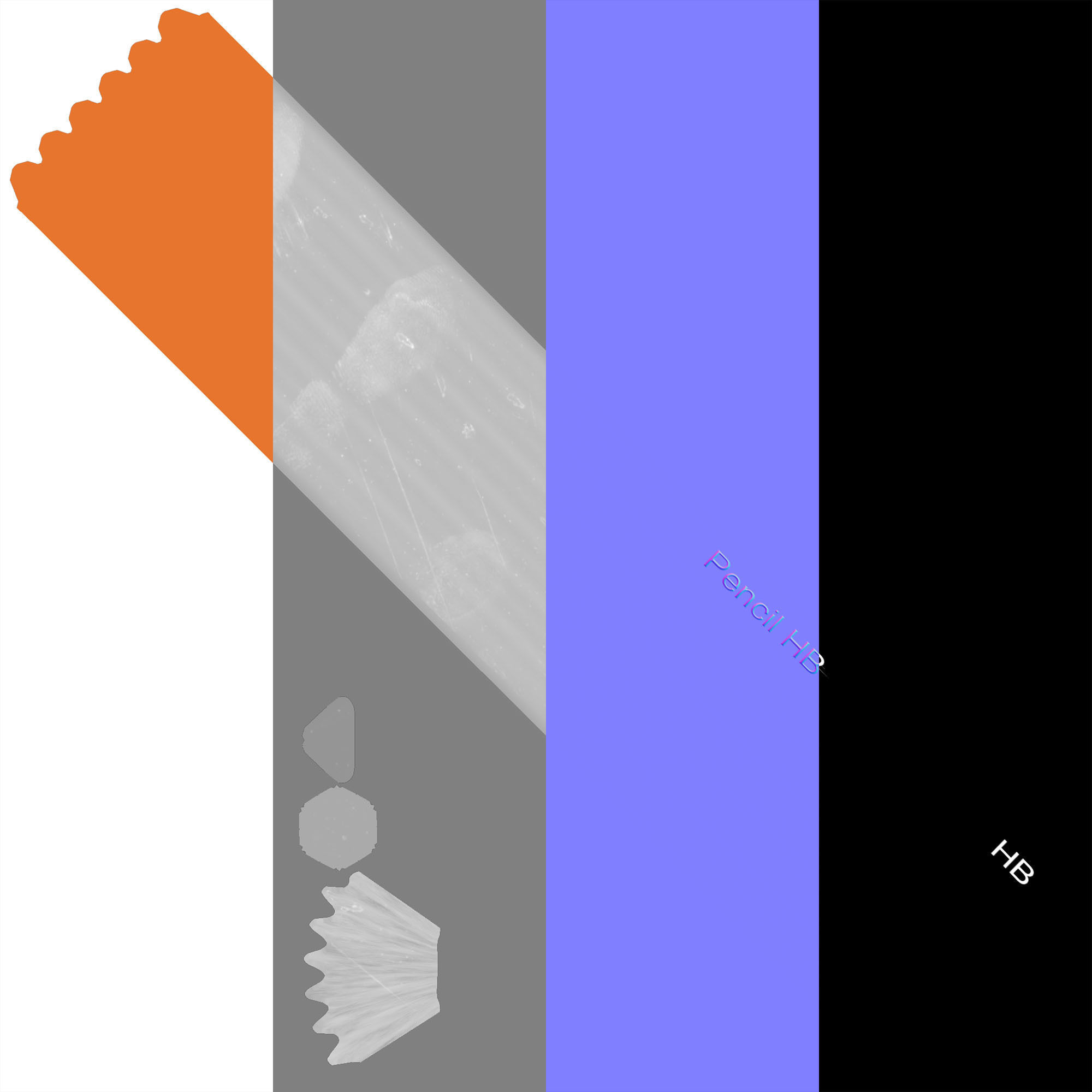Pencil HB Low-poly 3D model_11
