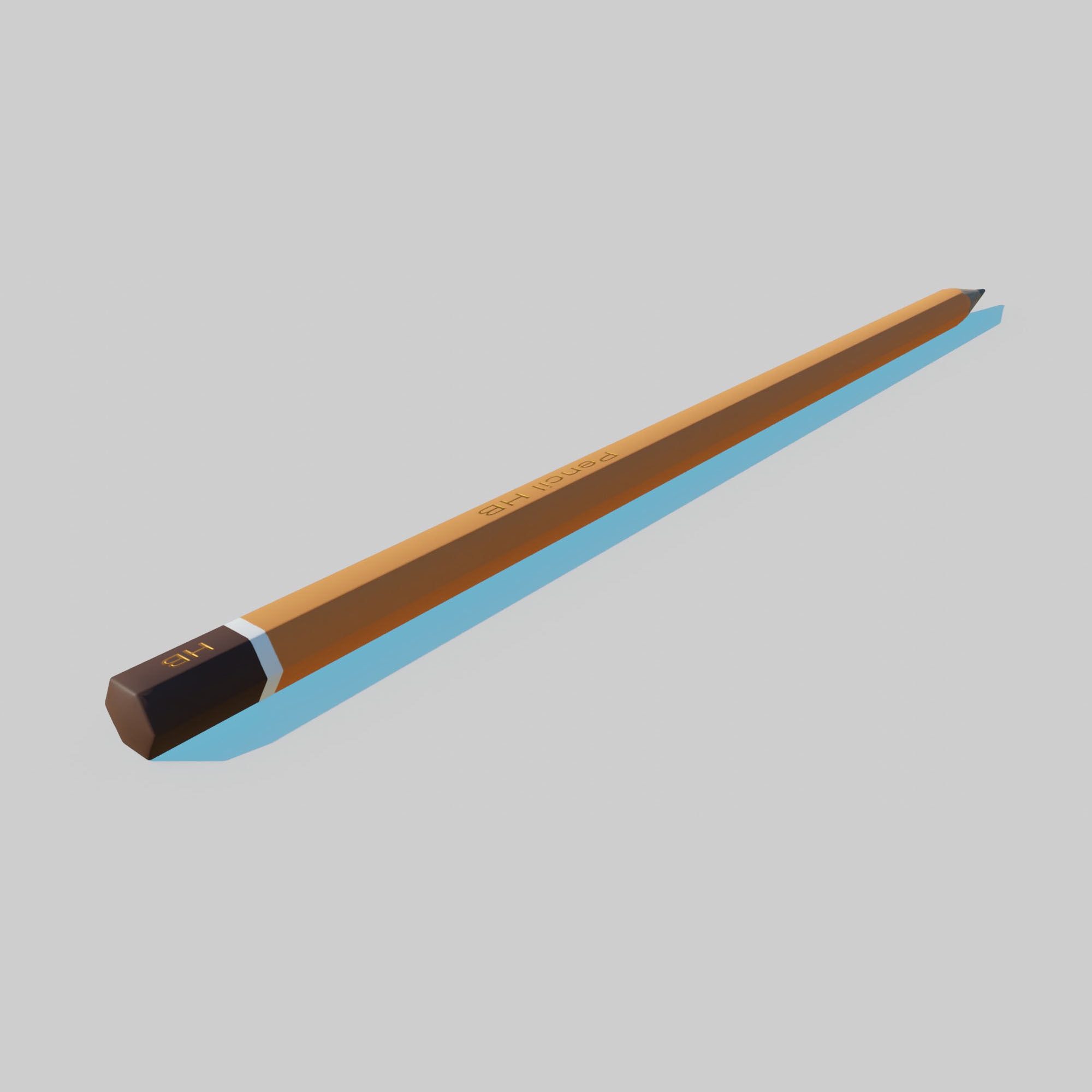Pencil HB Low-poly 3D model_6