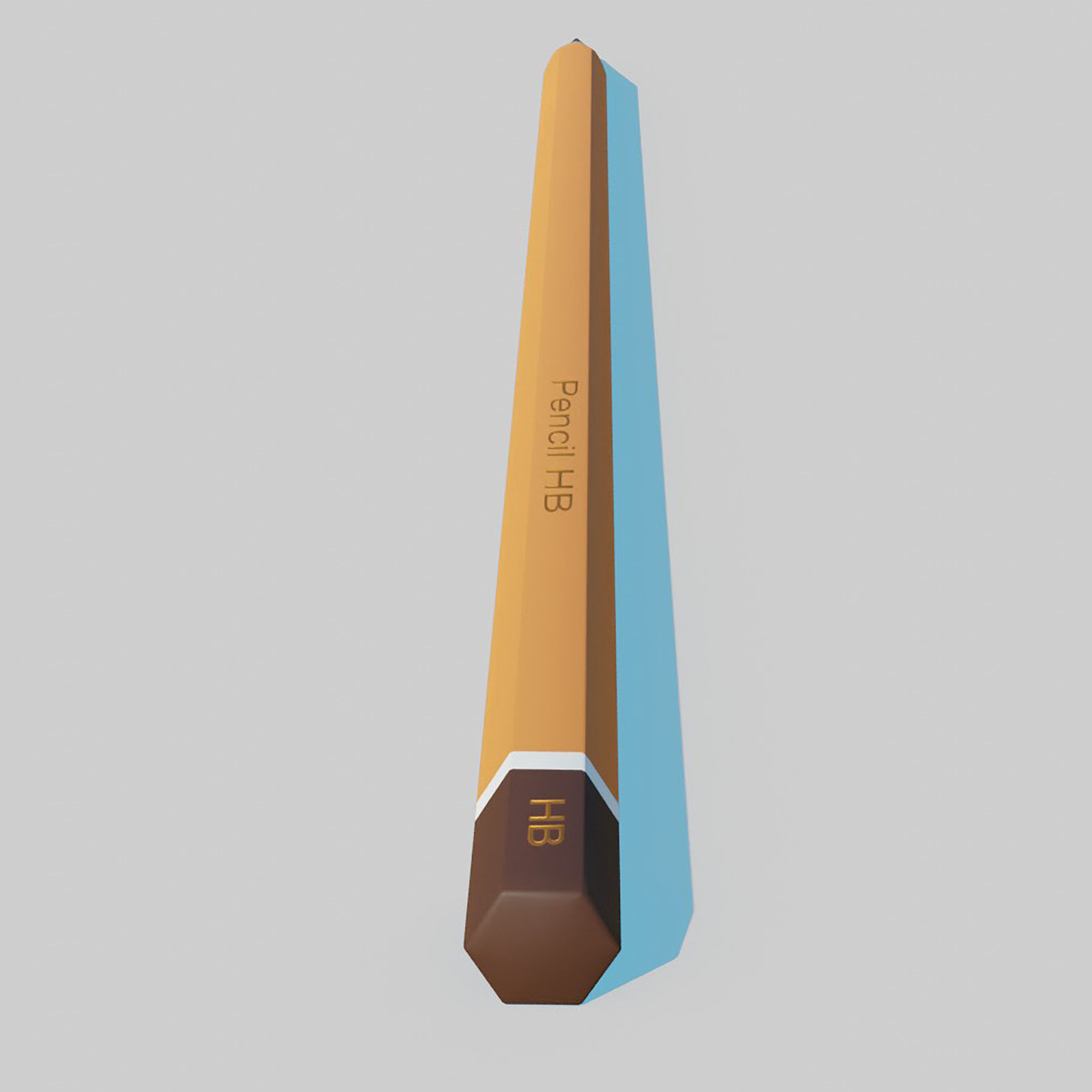 Pencil HB Low-poly 3D model_5