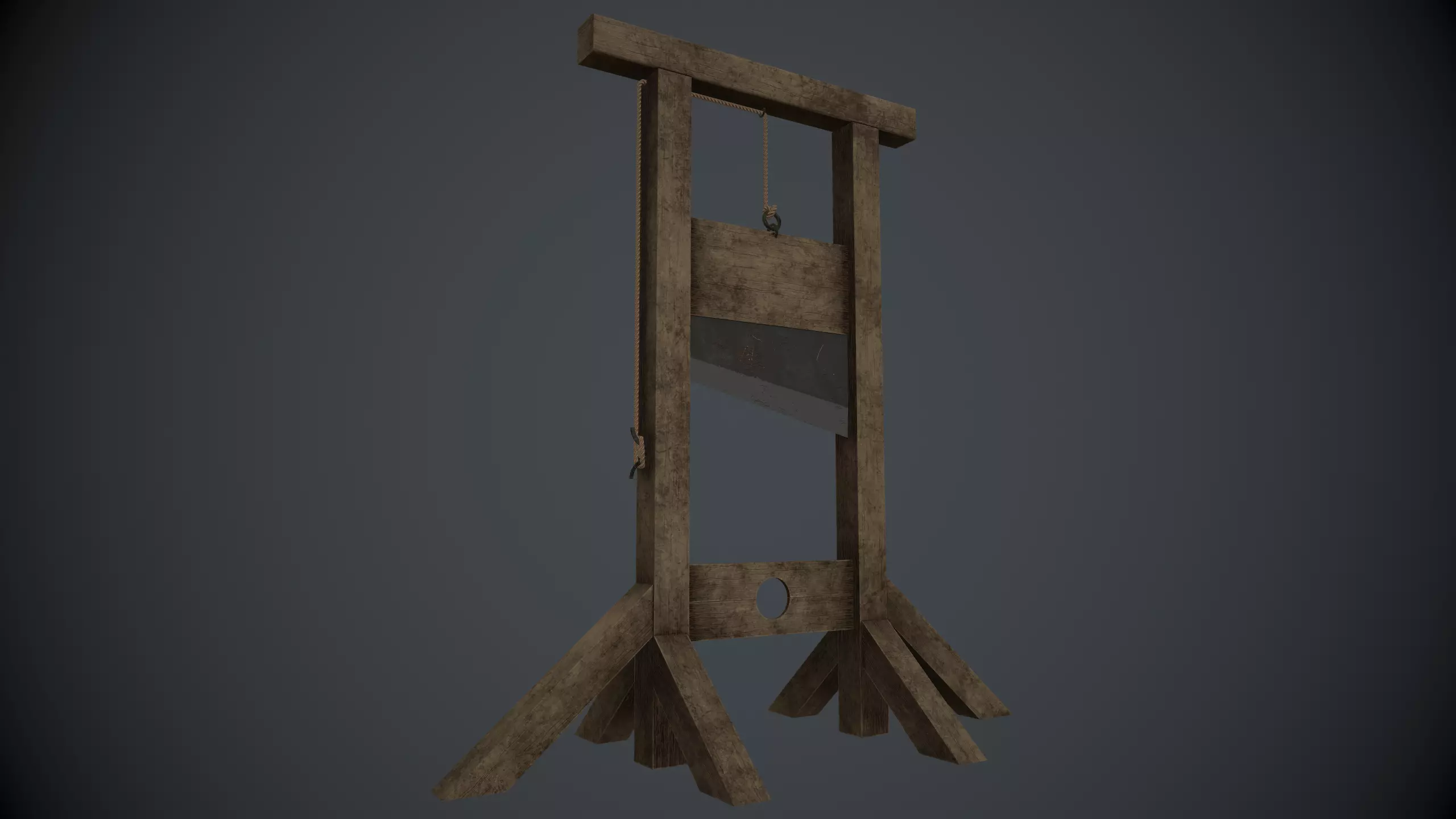 Guillotine old wooden Low-poly 3D model