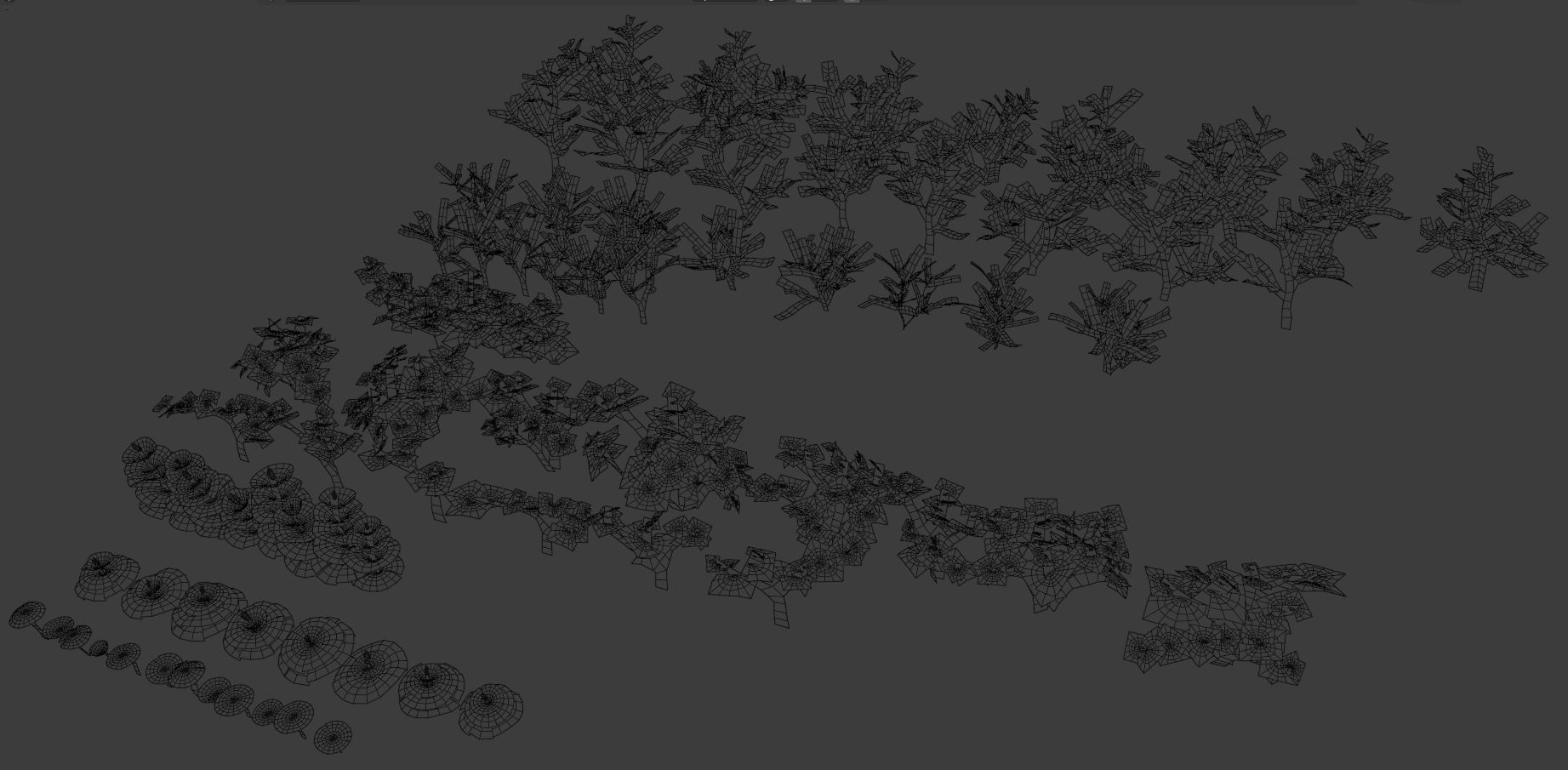 Glowing alien herbs and bushes 7 Low-poly 3D model_12