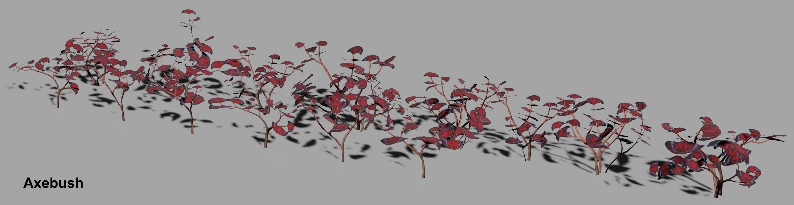 Glowing alien herbs and bushes 7 Low-poly 3D model_6