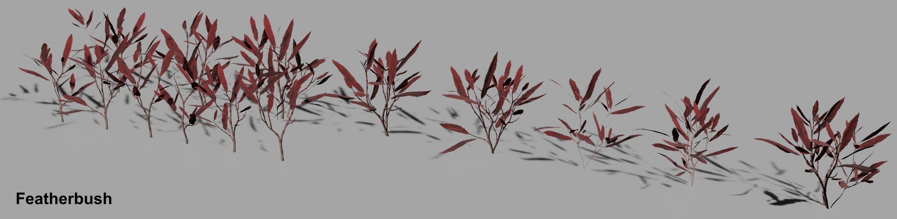 Glowing alien herbs and bushes 7 Low-poly 3D model_8