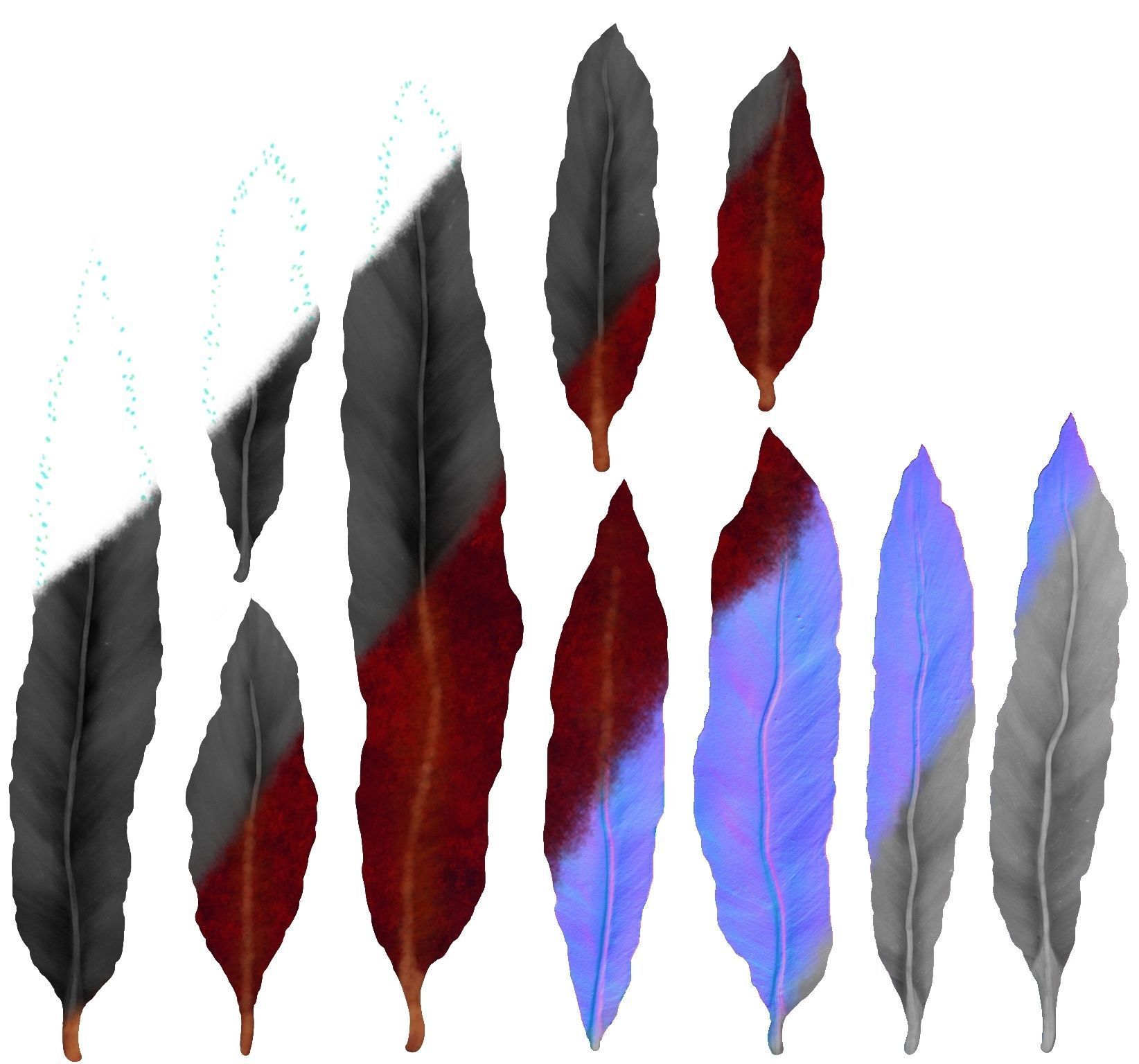 Glowing alien herbs and bushes 7 Low-poly 3D model_11