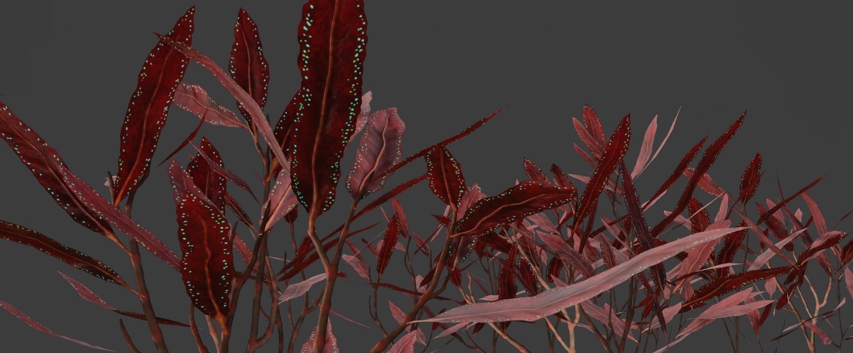 Glowing alien herbs and bushes 7 Low-poly 3D model_2