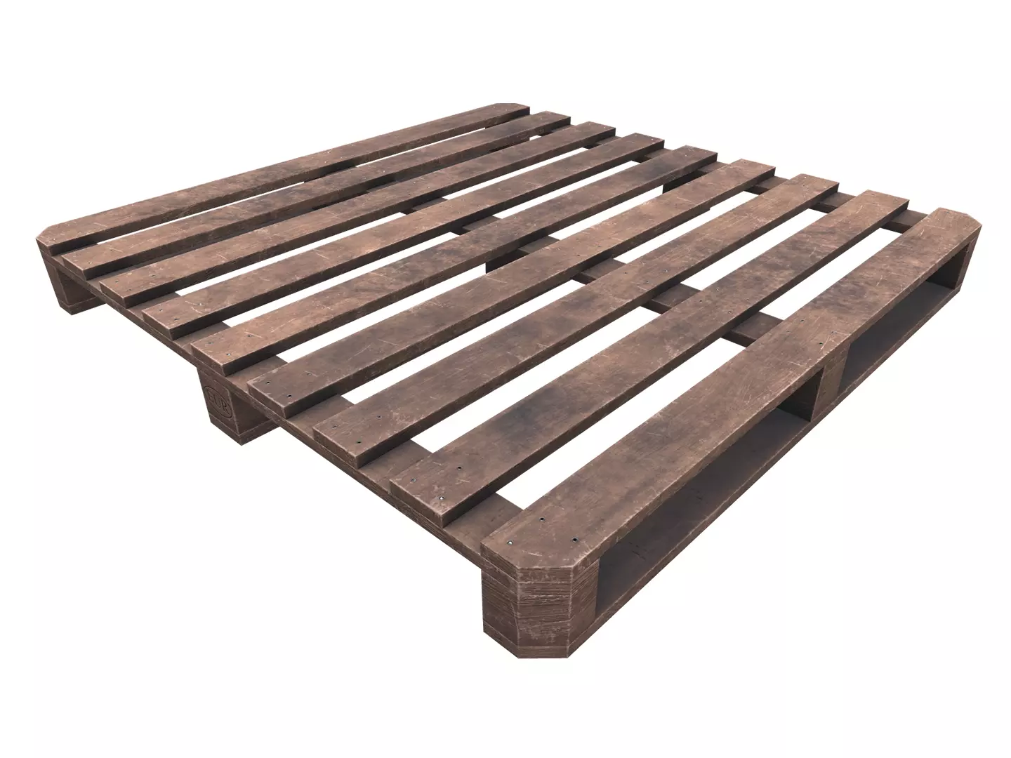 Wooden pallet Low-poly 3D model_0