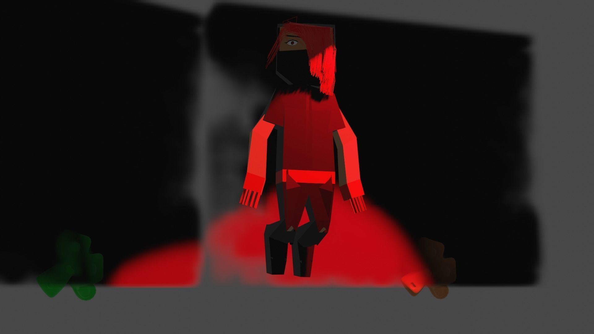 red killer Low-poly 3D model_3