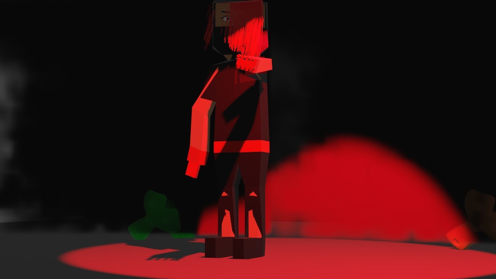red killer Low-poly 3D model_1