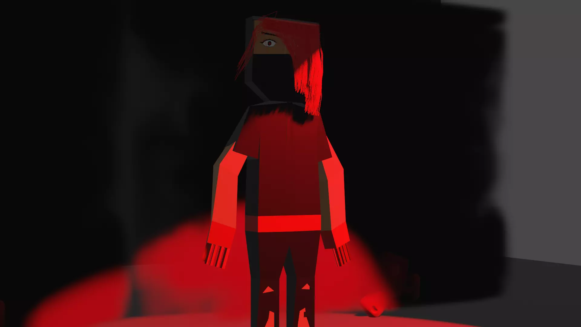 red killer Low-poly 3D model_0