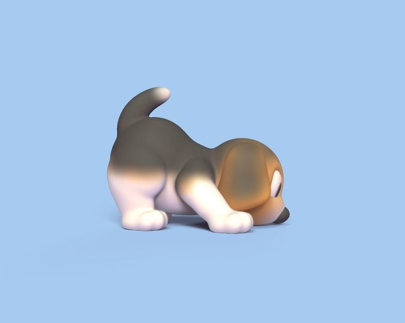 Dog Sniffing the Floor 3D print model_2