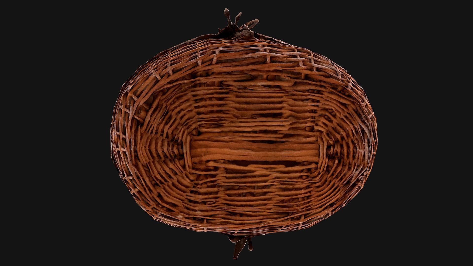 Basket wicker Low-poly 3D model_17