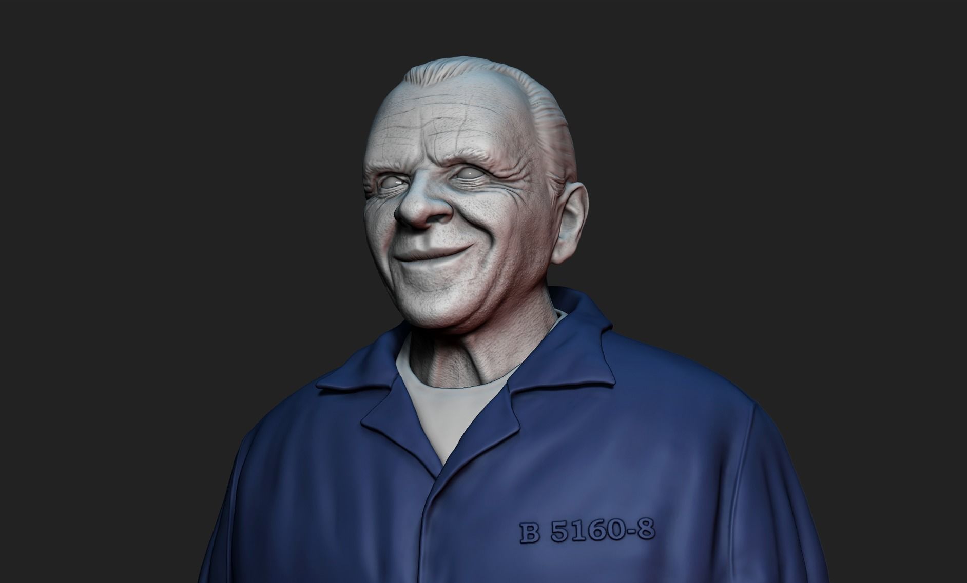Anthony Hopkins  Hannibal Lecter 3D Print Bust 3D print model_3