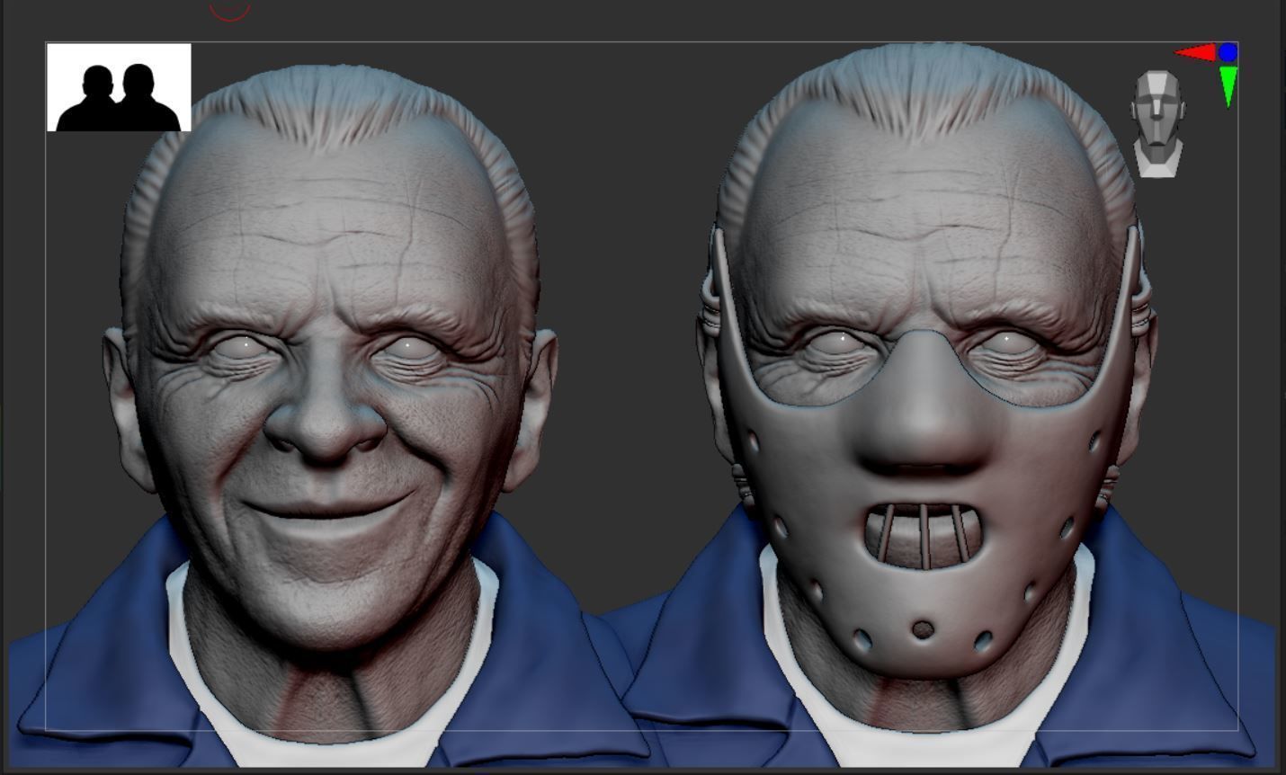 Anthony Hopkins  Hannibal Lecter 3D Print Bust 3D print model_4