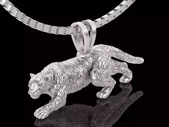 Panther pendant gold silver printable jewelry 3D model