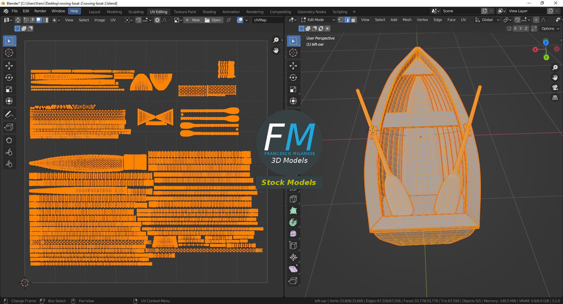 Rowing boat 2 3D model_10