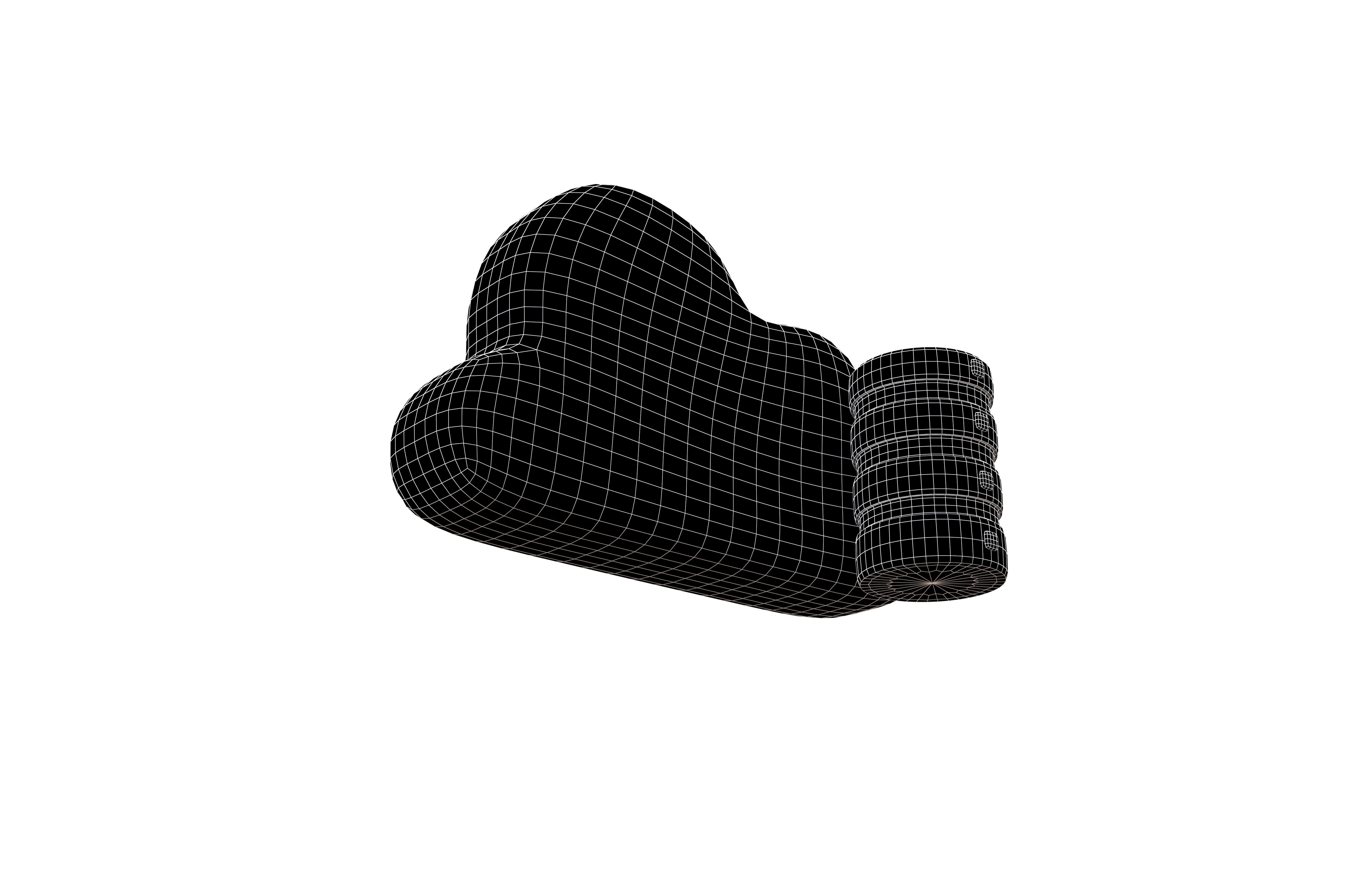 Cloud Database Icon v2 002 Low-poly 3D model_7