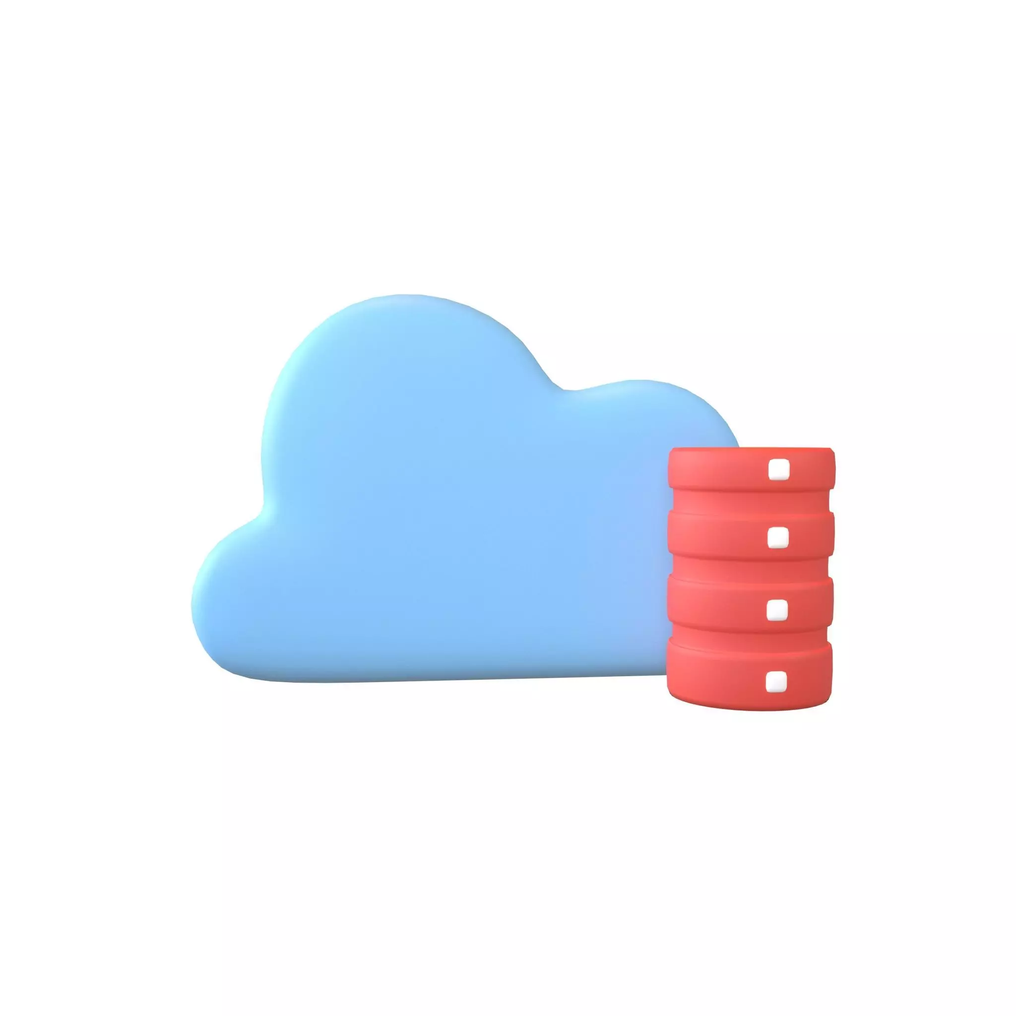 Cloud Database Icon v2 003 Low-poly 3D model_0