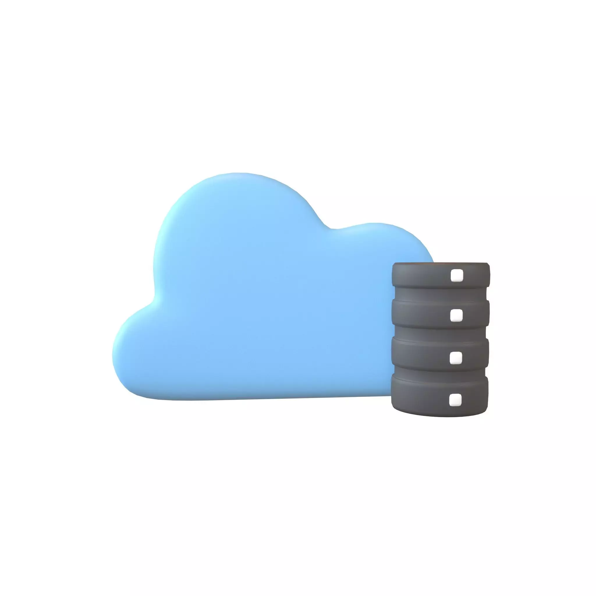 Cloud Database Icon v2 004 Low-poly 3D model_0