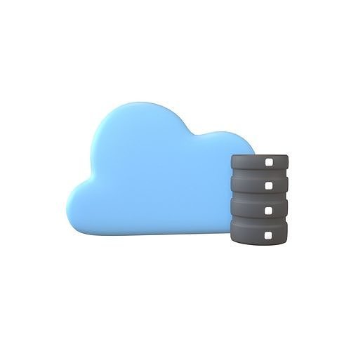 Cloud Database Icon v2 004 Low-poly 3D model