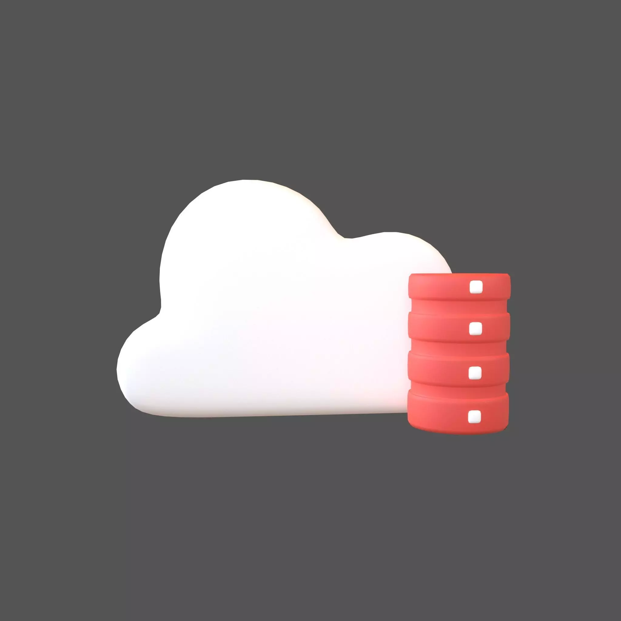 Cloud Database Icon v2 007 Low-poly 3D model_0