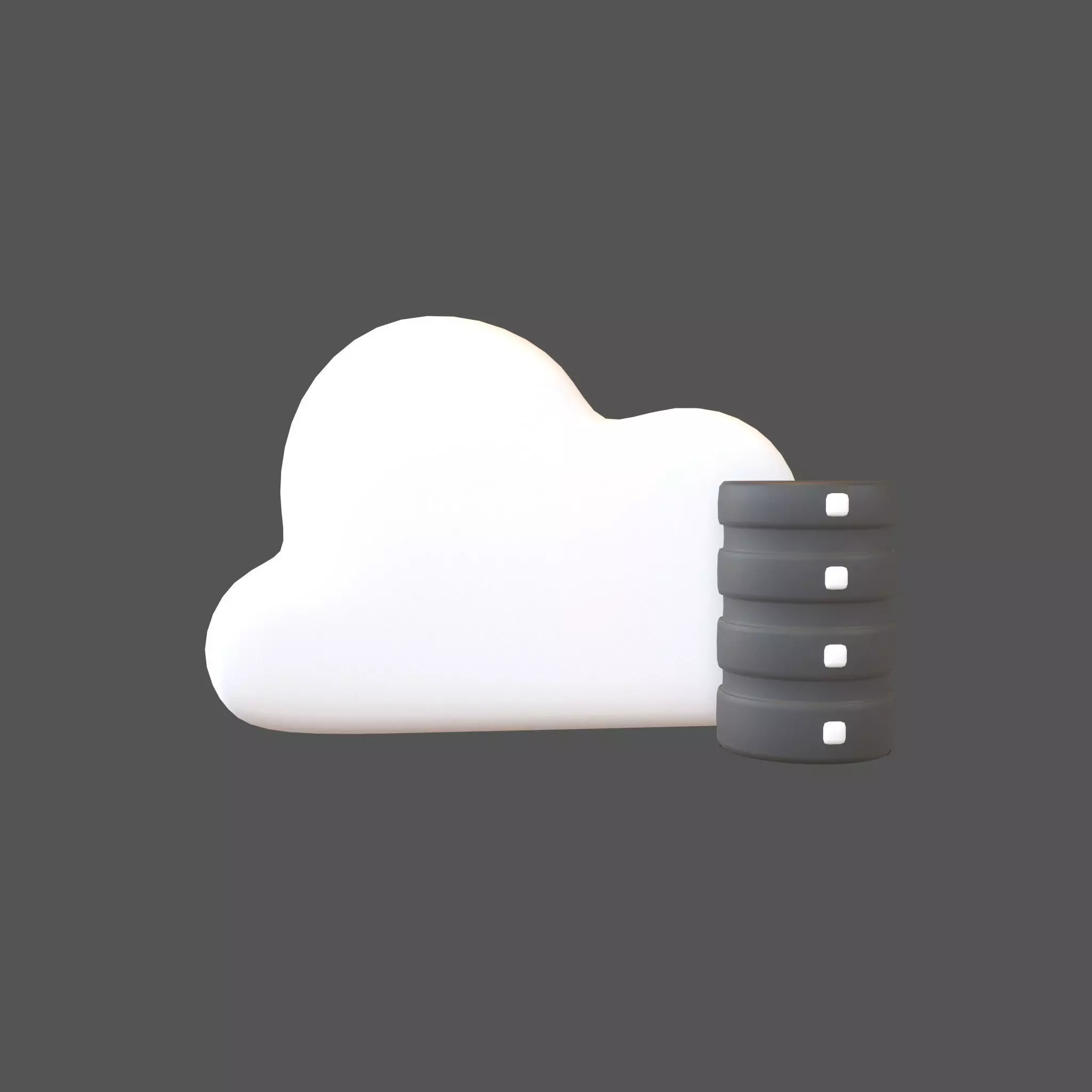 Cloud Database Icon v2 008 Low-poly 3D model_0