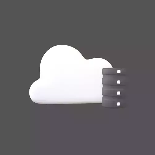 Cloud Database Icon v2 008 Low-poly 3D model