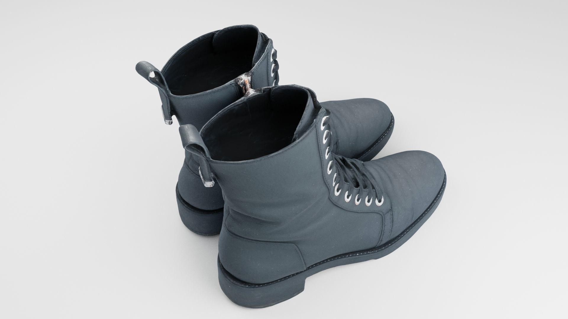 Pair of leather boots womans footwear shoes autumn spring season 3D model_7