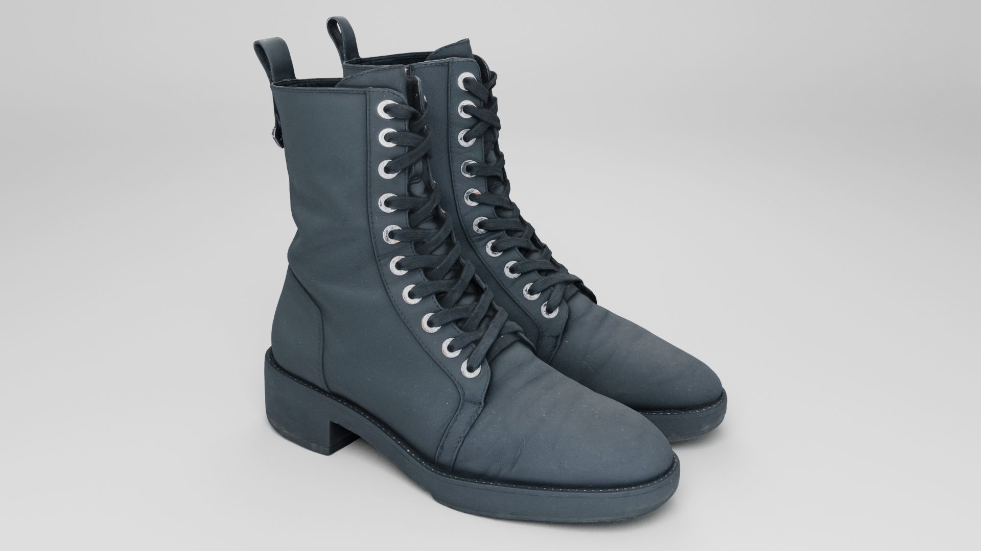Pair of leather boots womans footwear shoes autumn spring season 3D model_1