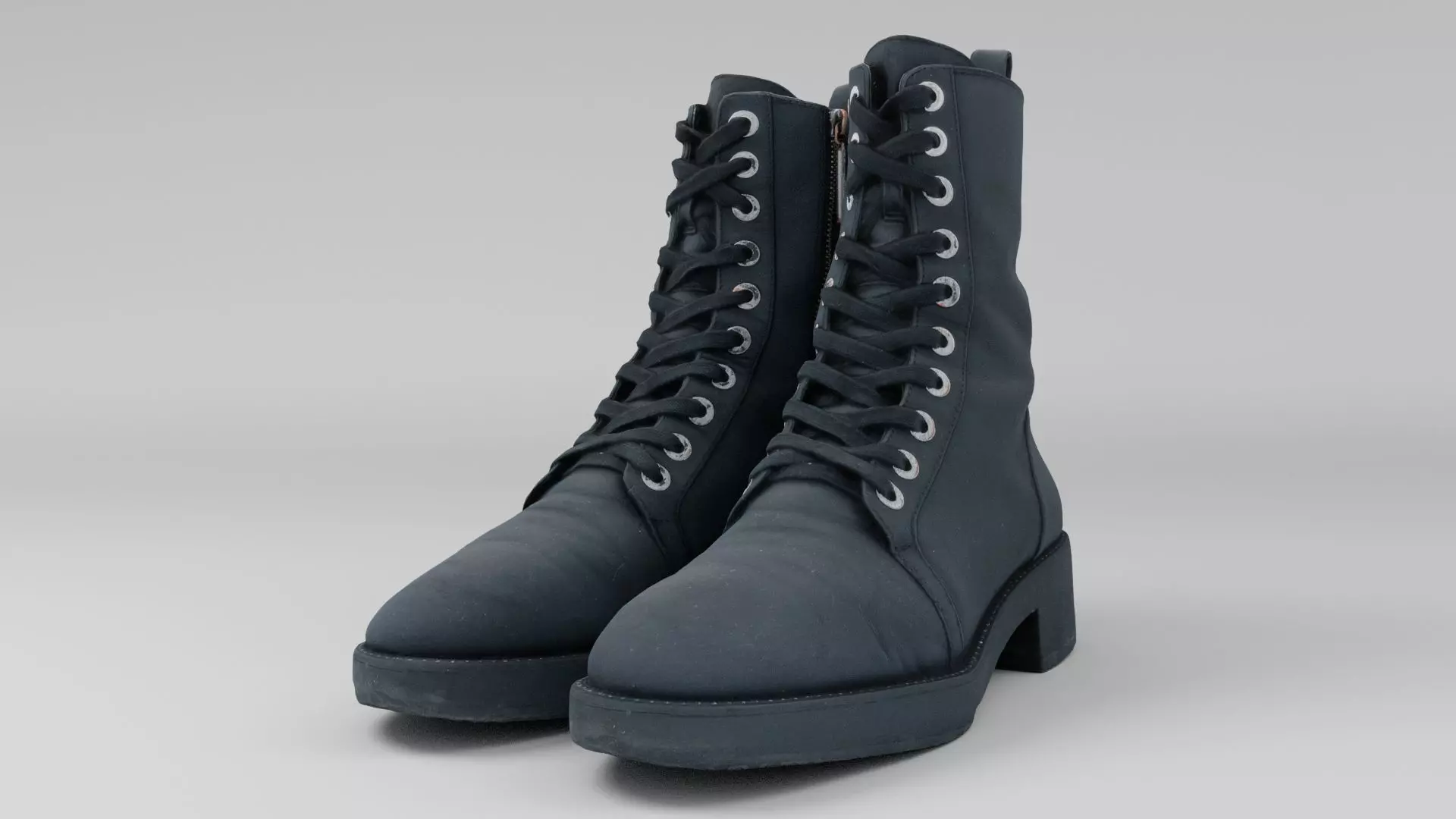 Pair of leather boots womans footwear shoes autumn spring season 3D model_0