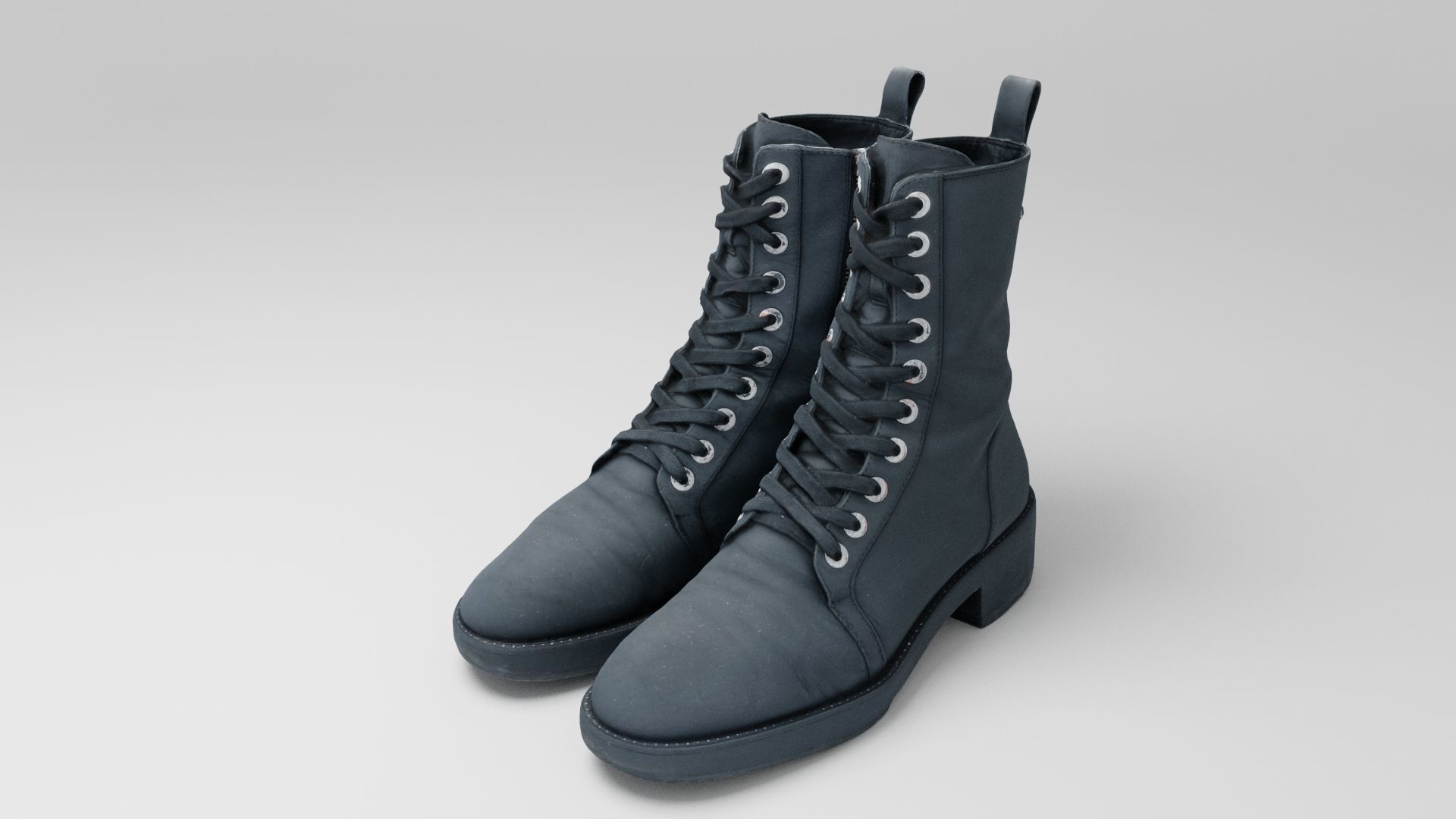 Pair of leather boots womans footwear shoes autumn spring season 3D model_5