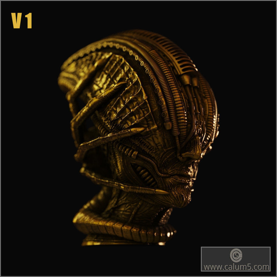 2 Giger style Alien Models 3D print model_3