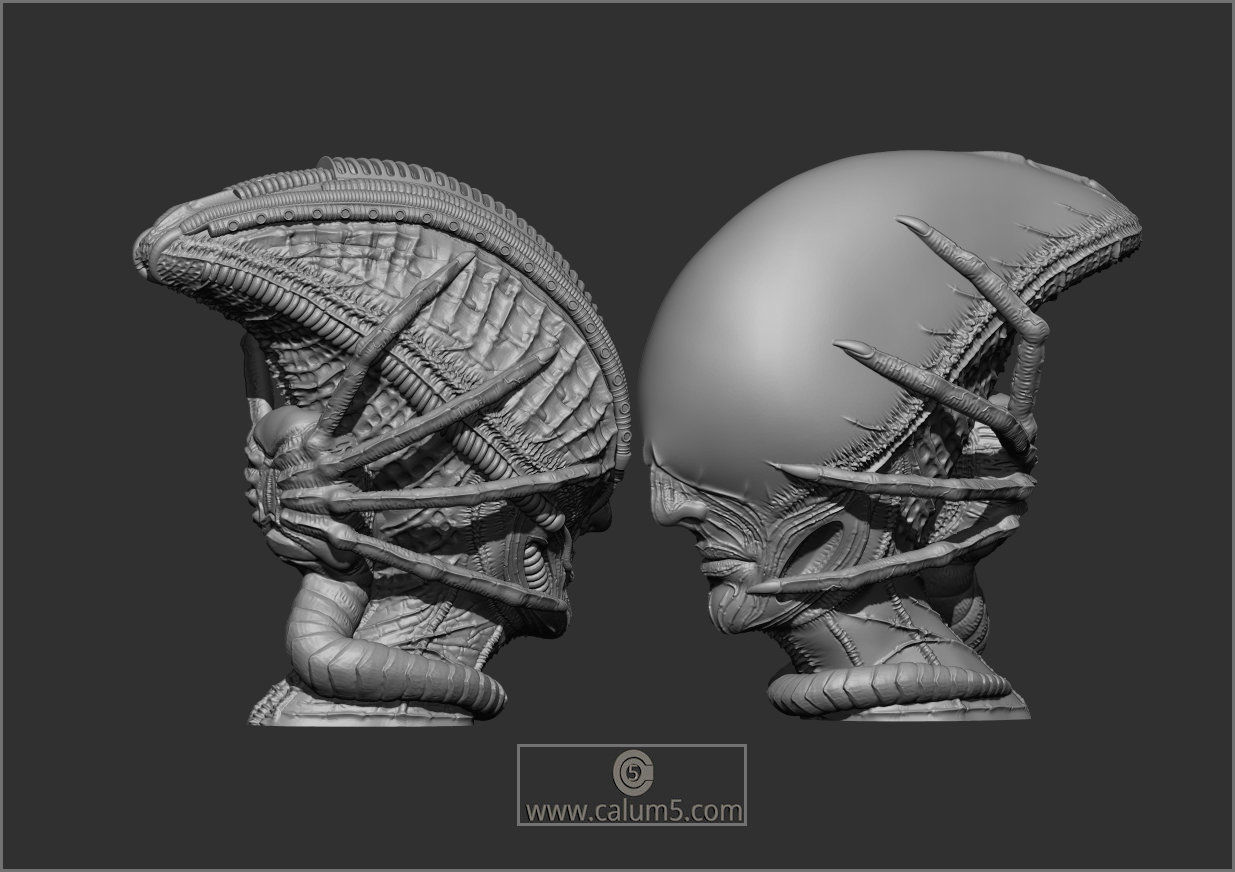 2 Giger style Alien Models 3D print model_21