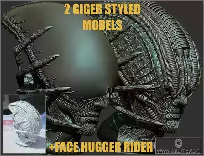 2 Giger style Alien Models