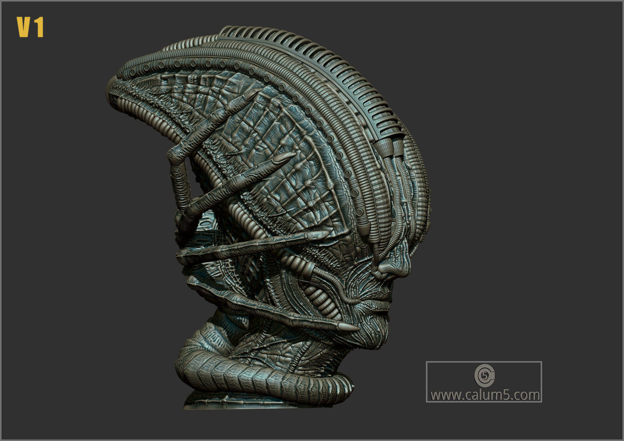 2 Giger style Alien Models 3D print model_15