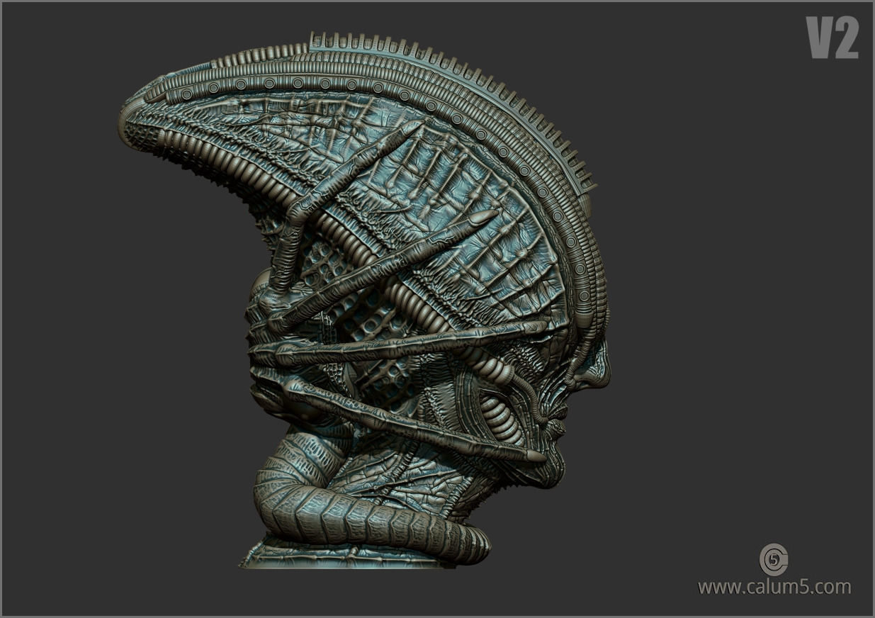 2 Giger style Alien Models 3D print model_16