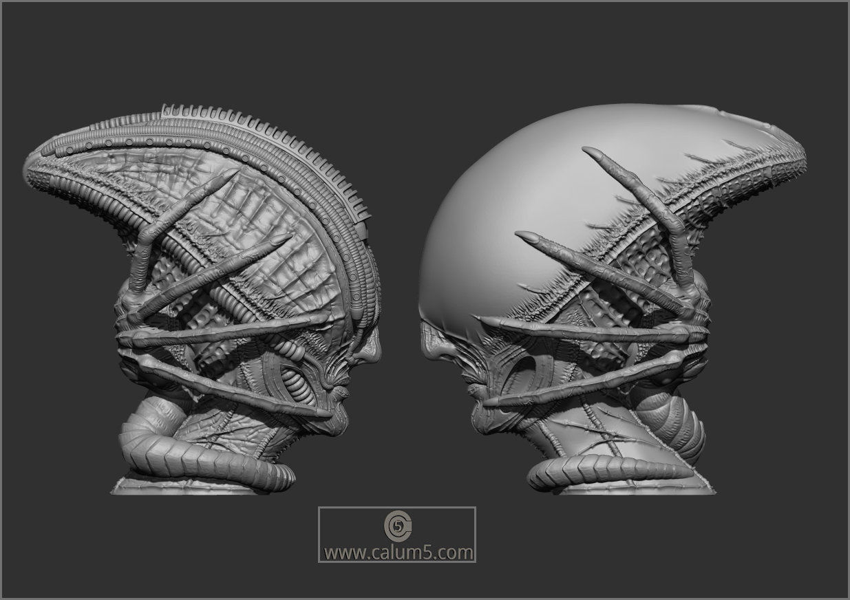 2 Giger style Alien Models 3D print model_19