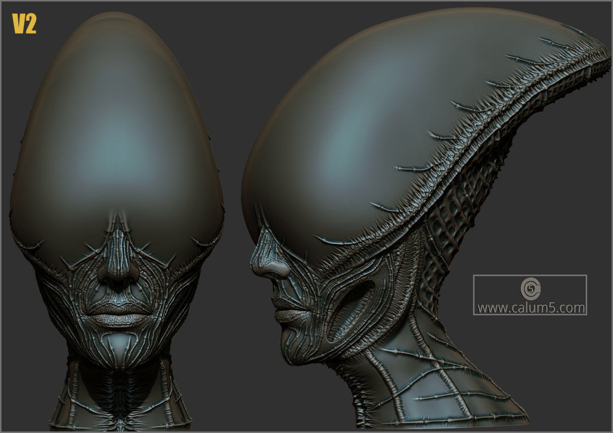 2 Giger style Alien Models 3D print model_13