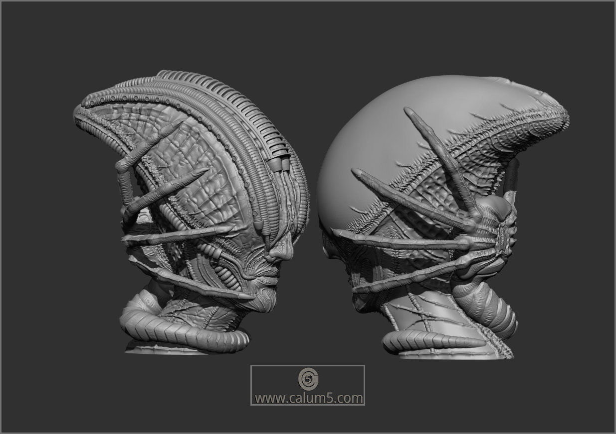 2 Giger style Alien Models 3D print model_20