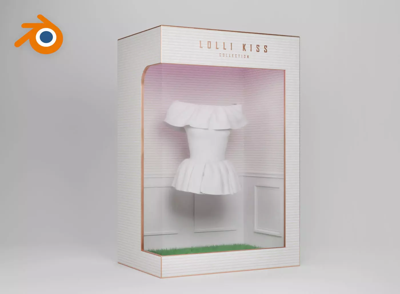 3D animated NFT Fashion box template for Blender Cycles 3D model