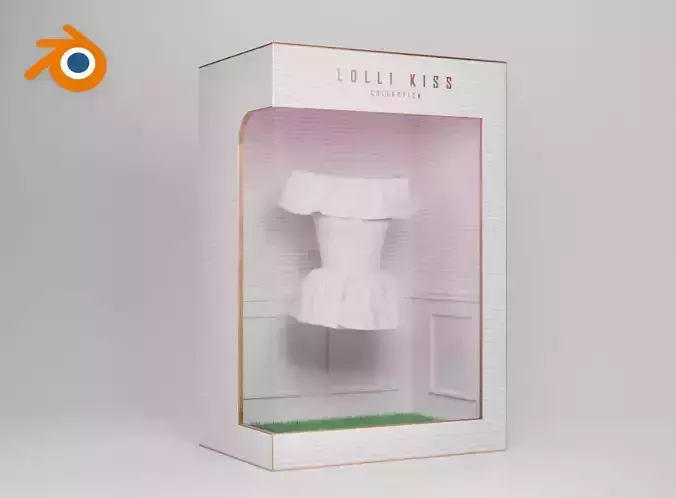 3D animated NFT Fashion box template for Blender Cycles
