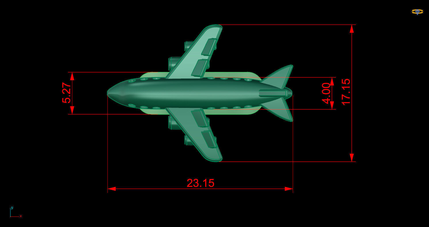 Jewelry Z 1 airplane cufflink gold 3D print model_9