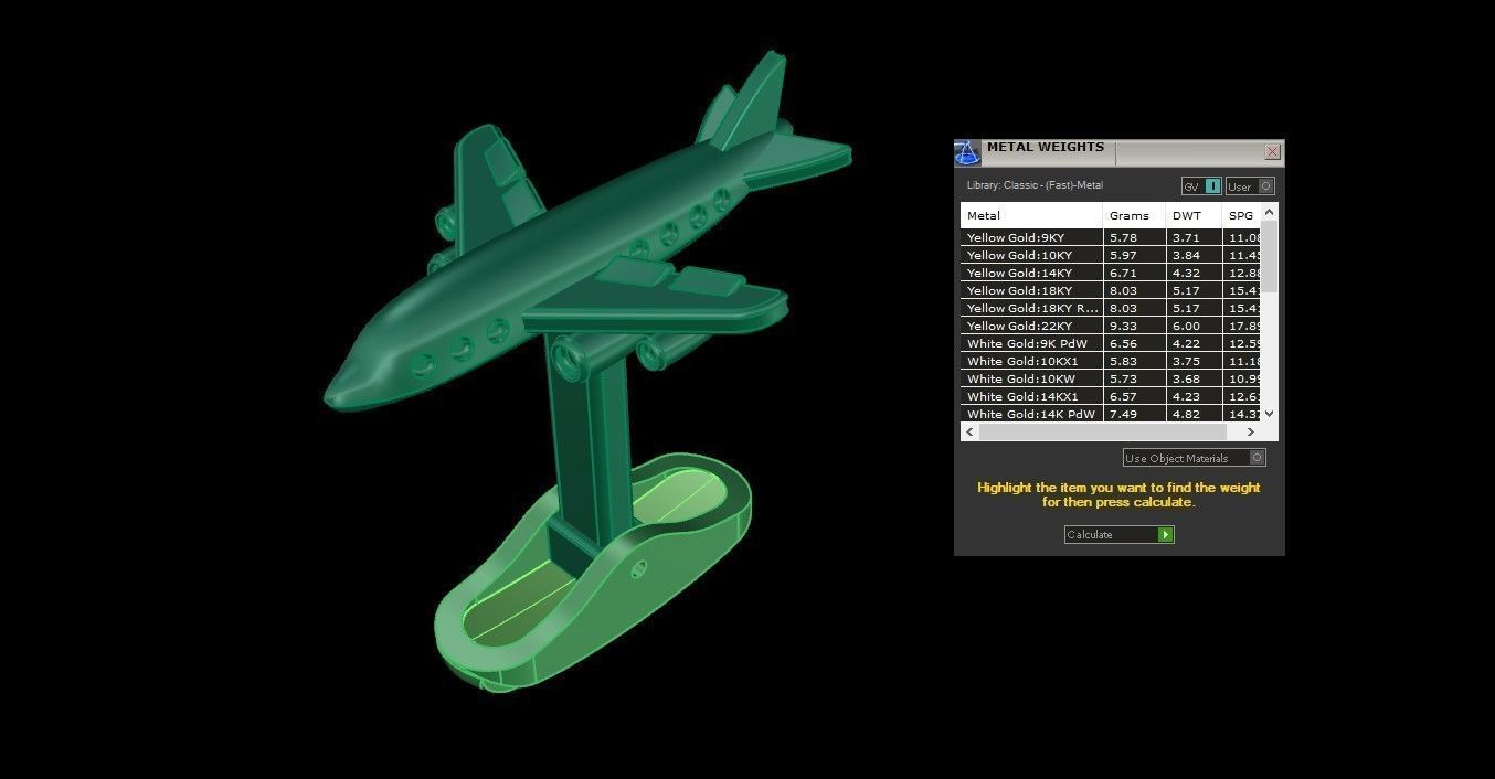 Jewelry Z 1 airplane cufflink gold 3D print model_8