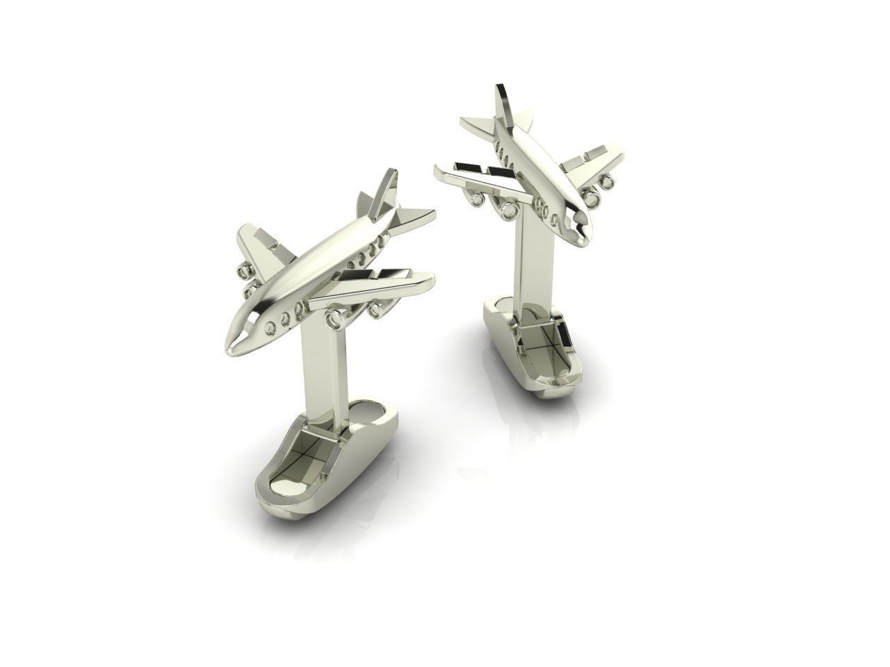 Jewelry Z 1 airplane cufflink gold 3D print model_2
