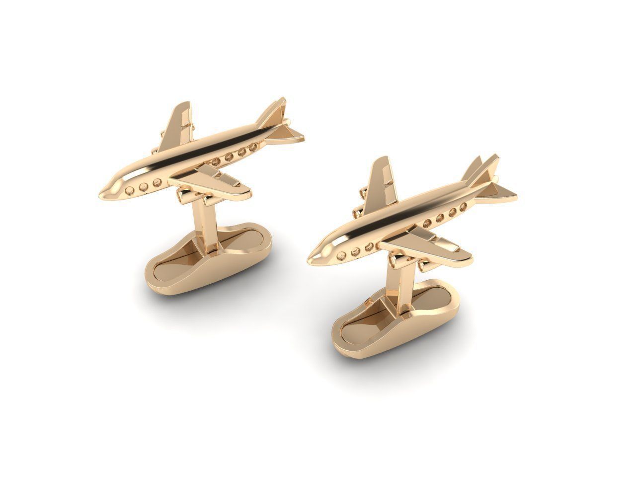 Jewelry Z 1 airplane cufflink gold 3D print model_3