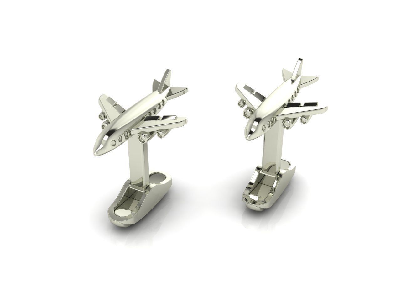 Jewelry Z 1 airplane cufflink gold 3D print model_5