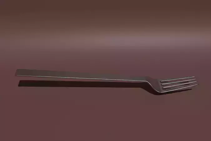 Realistic 3d model chrome fork