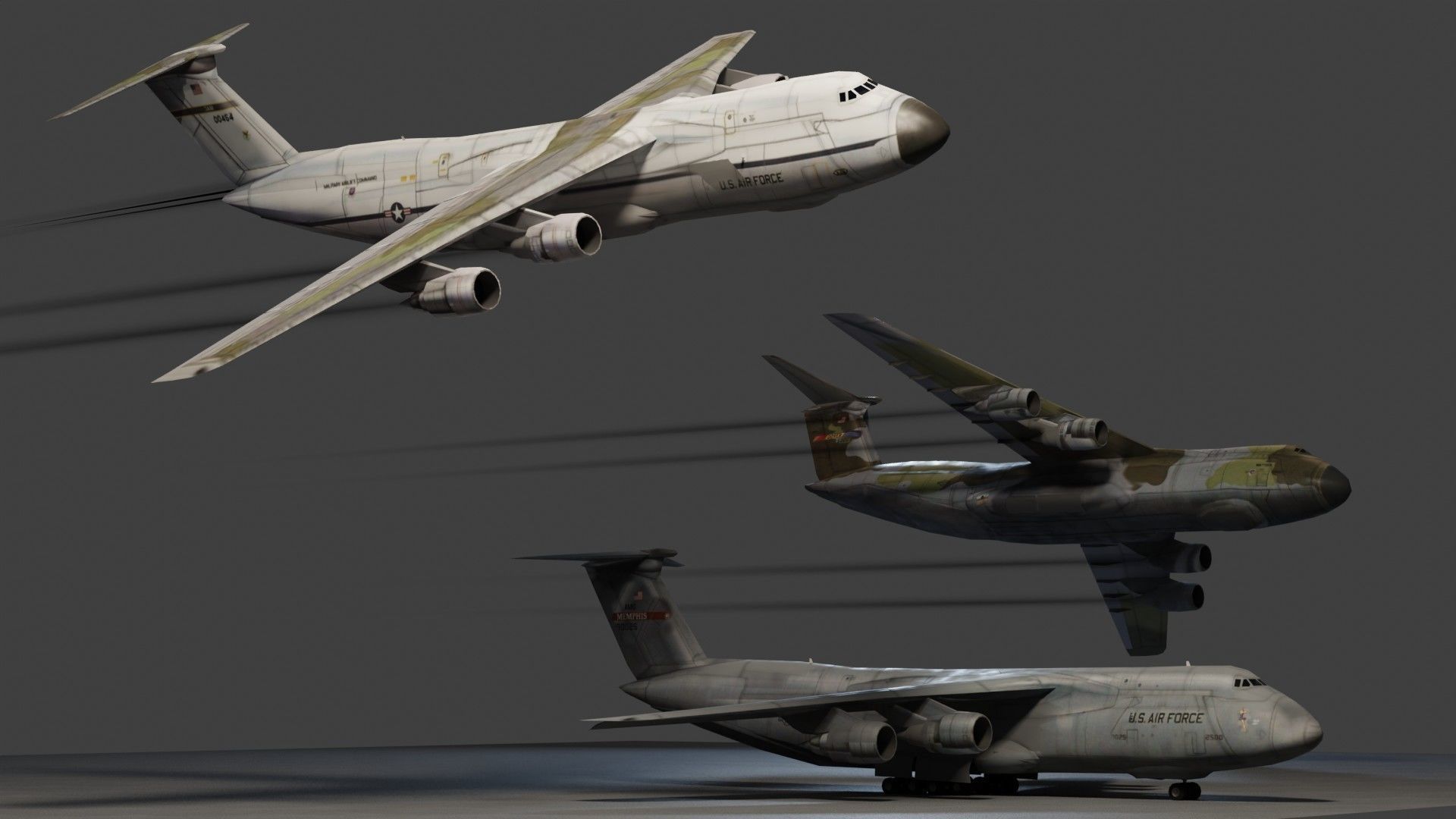 Lockheed C-5 Galaxy Low-poly 3D model_4