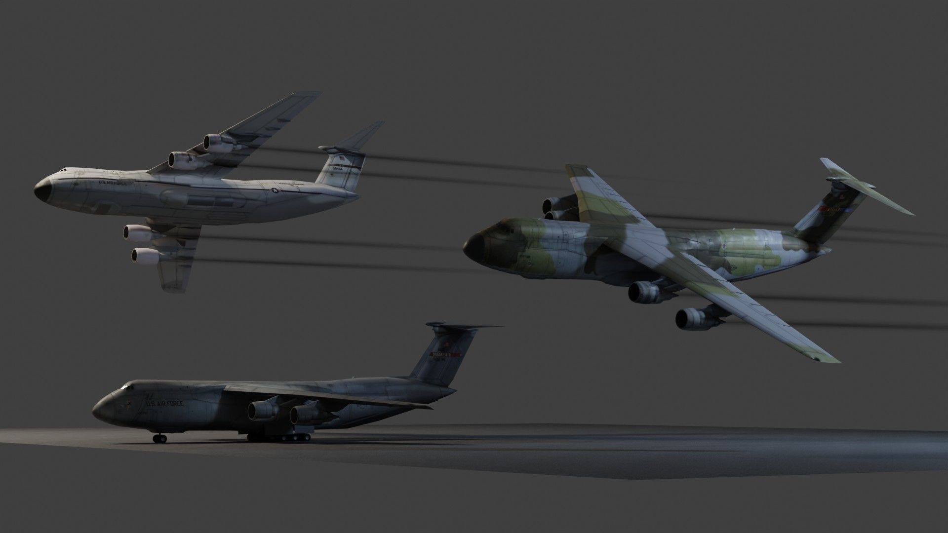 Lockheed C-5 Galaxy Low-poly 3D model_3