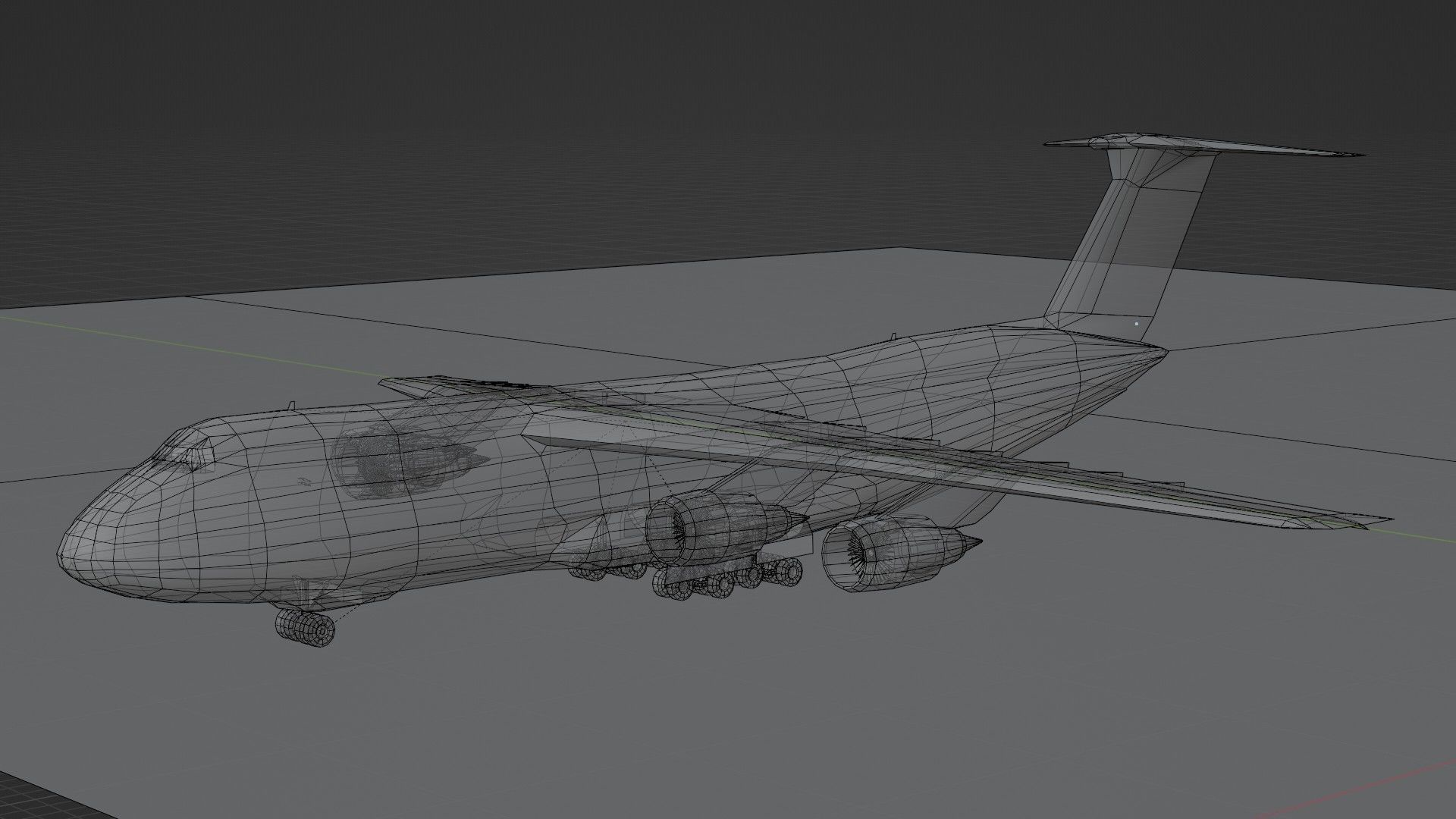 Lockheed C-5 Galaxy Low-poly 3D model_8